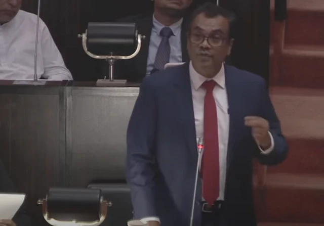 Dr Anil Jayantha speaking in the parliament.