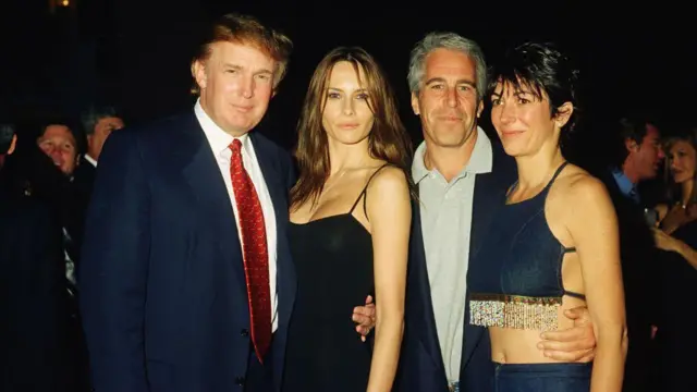 Donald Trump com a7games quero baixar o aplicativo androidesposa Melania, Jeffrey Epstein e a ex-noiva, Ghislaine Maxwell