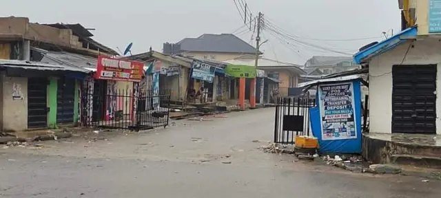 Empty streets for Owerri