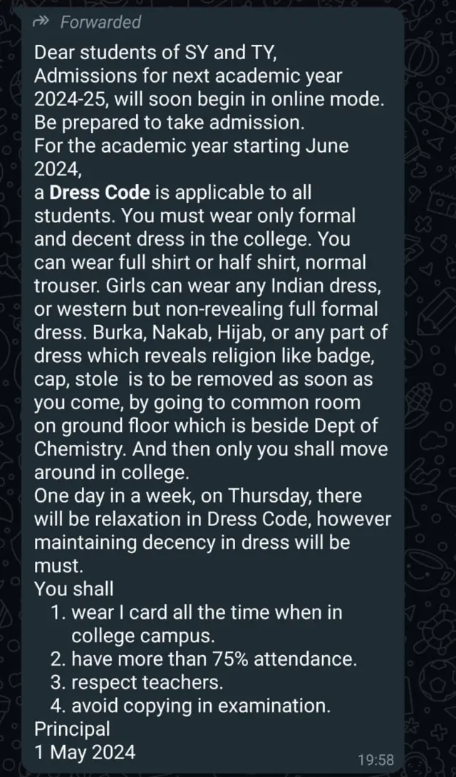 व्हॉट्स अपवरून आलेली नोटीस 