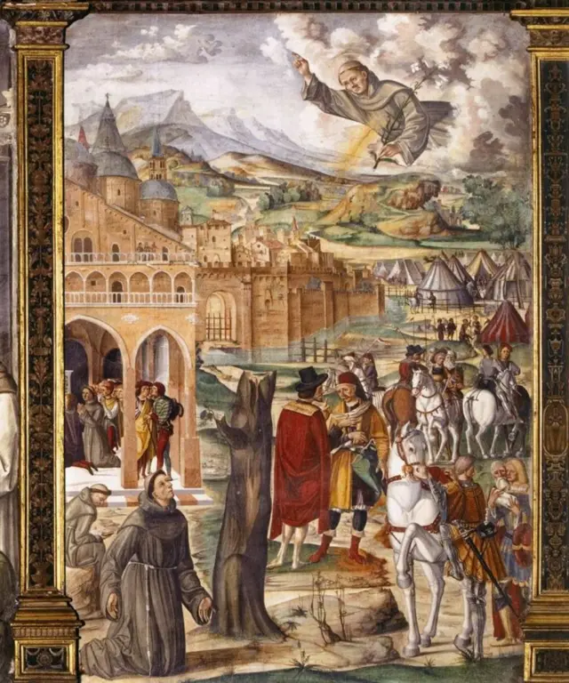 Afresco atribuído ao pintor Filippo da Verona e provavelmente feitojogos de azar foi liberado1510 