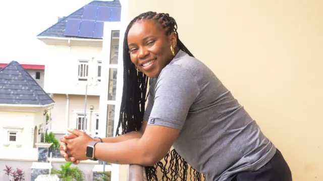 Rena Wakama dey relax for her family house for Abuja, Nigeria capital