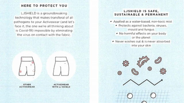 लोर्ना जेनले आफ्नो लुगाले कोभिड-१९ फैलिन नदिने दाबी गरेको थियो