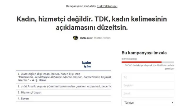 Change.org'da bir kampanya