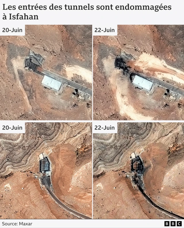 Images satellite Maxar montrant l'installation nucléaire d'Ispahan - 4 images prises les 20 et 22 juin.