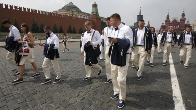 Российская сборная на Красной площади