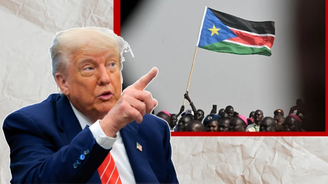 trump và cờ nam sudan