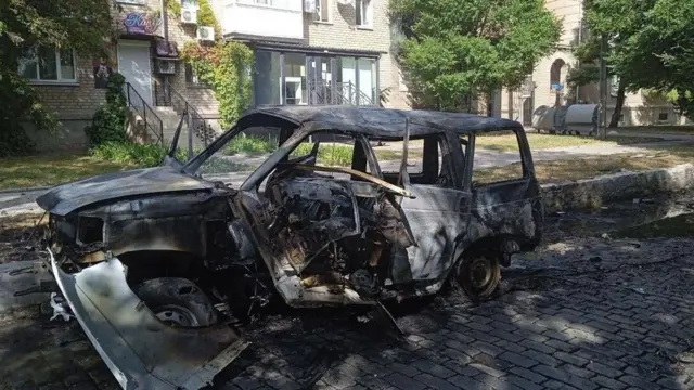 Згоріле авто Артема Бардіна