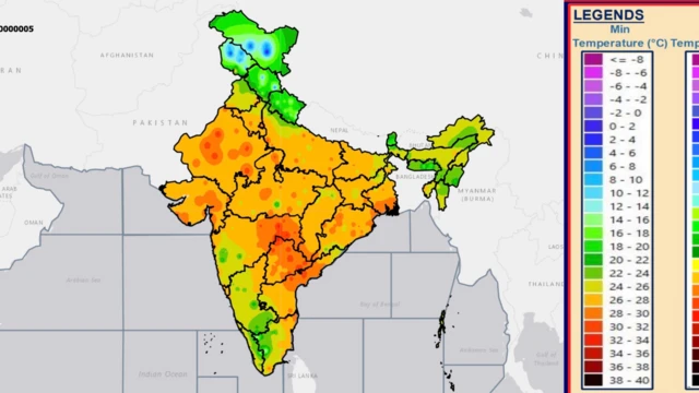 23 मे 2026 रोजीचं किमान तापमान दर्शवणारा भारतीय हवामान विभागाचा नकाशा. अनेक ठिकाणी रात्रीही तापमान 26 ते 28 अंशांपेक्षा जास्त राहतंय. 