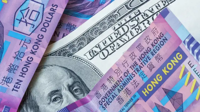 設計圖片：100美元與10港元鈔票