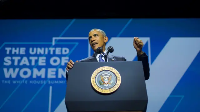 Barack Obama durante cumbre de mujeres auspiciada por la Casa Blanca