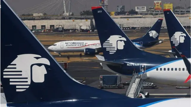 Planes at Mexico City's international airport