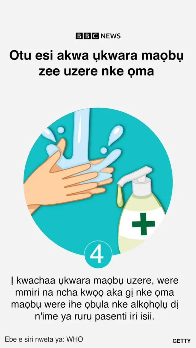 Jiri ncha na mmiri kwụọzie aka gị ruo ntabianya 20