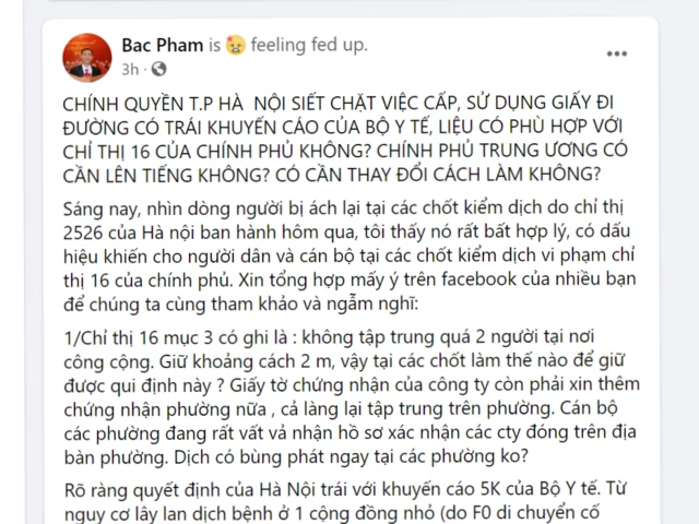 Status của danh khoản Bac Pham
