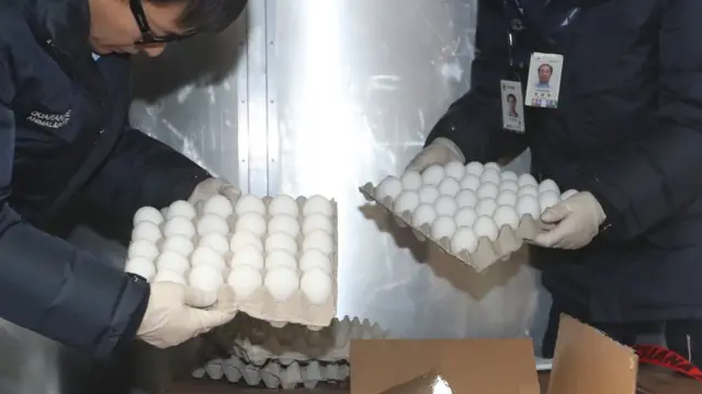 เจ้าหน้าที่ตรวจสอบไข้ไก่นำเข้าจากสหรัฐฯ