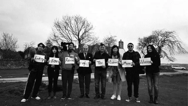 今年二月，方勵一行赴英尋找里斯本丸遇難者後人。