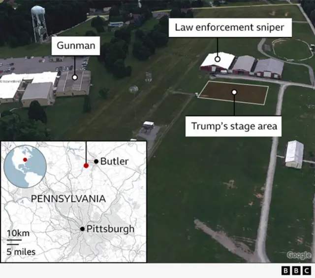 BBC Verify graph show how close di suspect bin dey to Donald Trump