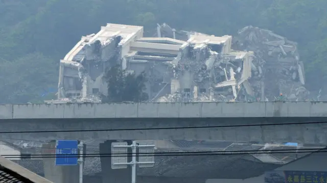 已被拆毁的浙江温州永嘉县三江教堂（30/4/2014）