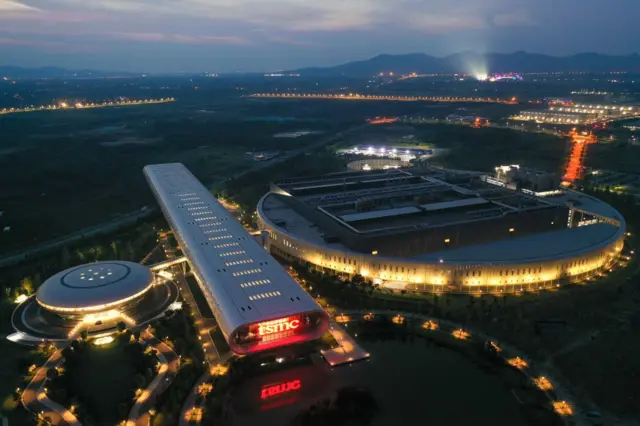 Fábrica da gigante taiwanesa de semicondutores TSMC em Nanjing, leste da China