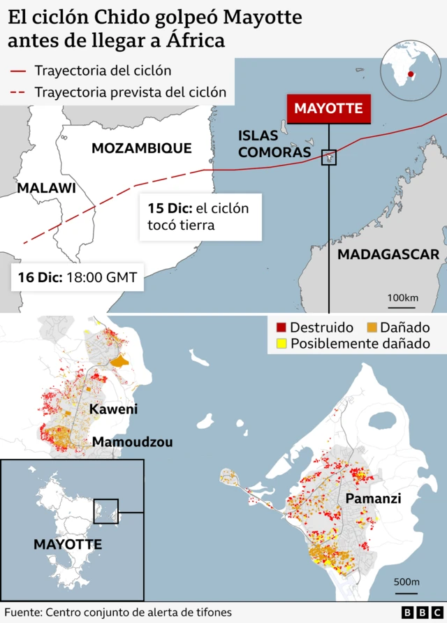 Mapa de la ubicación de Mayotte