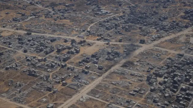 Imagen aérea de Gaza tomada el 6 de agosto de 2025