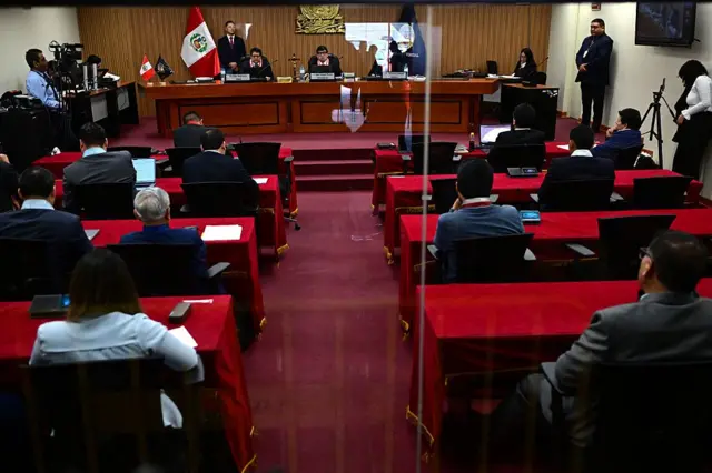 La sala donde se leyó la sentencia sobre Castillo en Lima