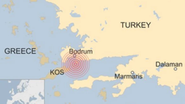 La carte de l'épicentre du séisme