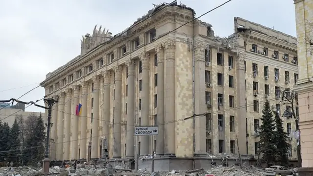 Центральная площадь Хароква после удара