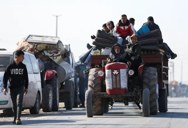 Displaced people fleeing Aleppo