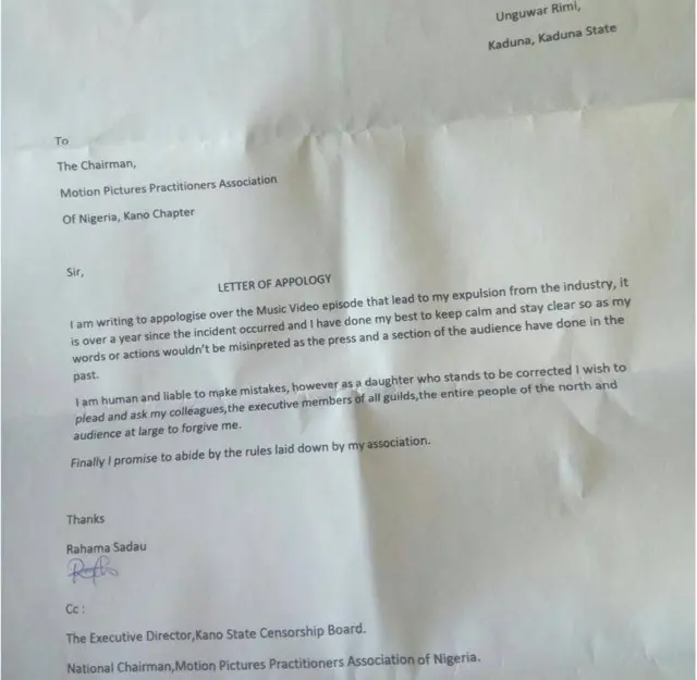 Wasikar da Rahama Sadau ta rubuta