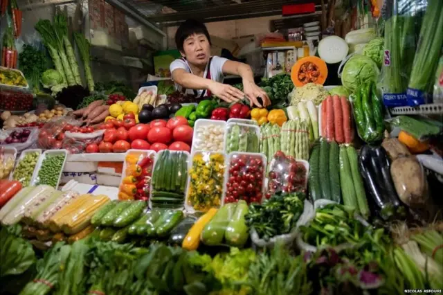 ચીનમાં શાકભાજીની દુકાન