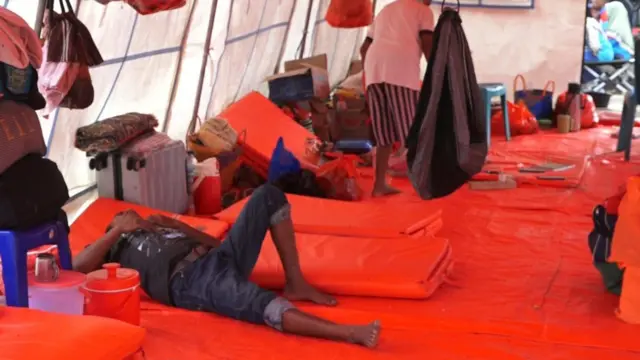 Kondisi pengungsian di Desa Konga. 