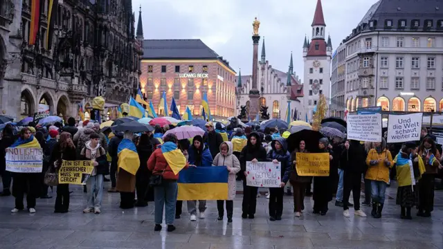 Українська акція на четверту річницю повномасштабної війни Росії в Мюнхені 