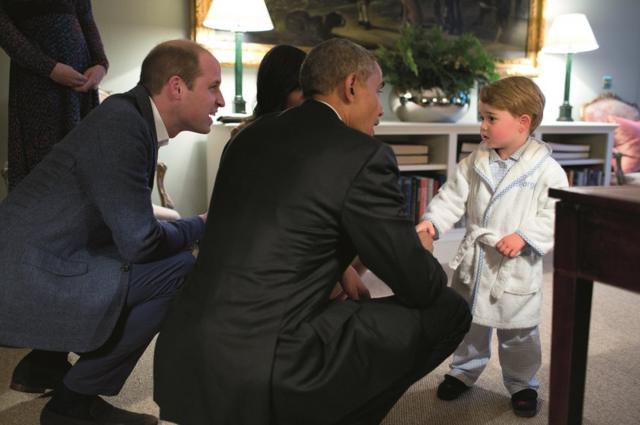 Барак Обама с принцем Джорджем