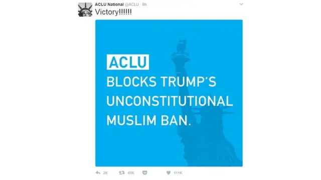 Amerikan Sivil Özgürlükler Birliği (ACLU) mahkemenin kararını 'zafer' diyerek kutladı.