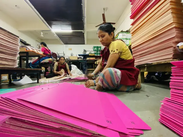 કારખાનામાં કામ કરતાં બહેનો