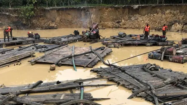 members of the security task force clamping down on illegal miners