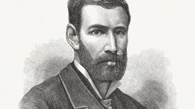 Pierre Savorgnan de Brazza (1852-1905), explorateur italo-Français, gravure sur bois, publié en 1893 - Illustrations