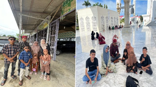 Foto keluarga Sausan sebelum bencana terjadi.
