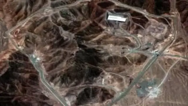 Satellite image of Fordo, buried deep beneath a mountain