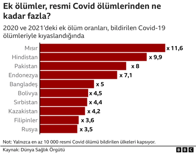 Covid nedeniyle yaşanan ek ölümlerin oranı ülkeden ülkeye değişiyor