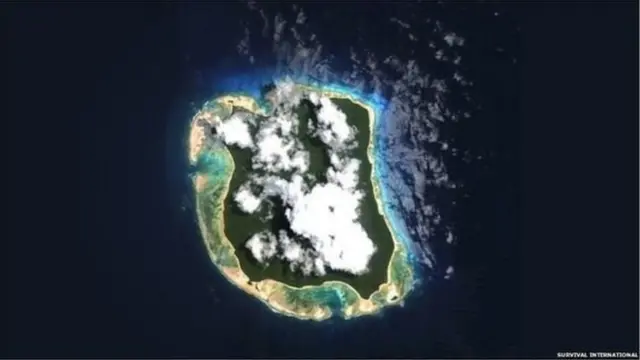 उत्तरी सेंटिनेल द्वीप का एक दृश्य