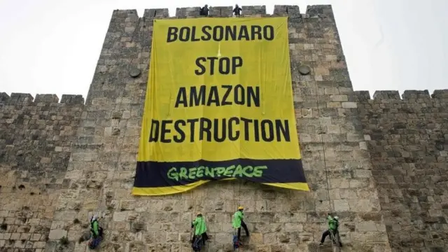 Activistas de Greenpeace en Brasil en 2019