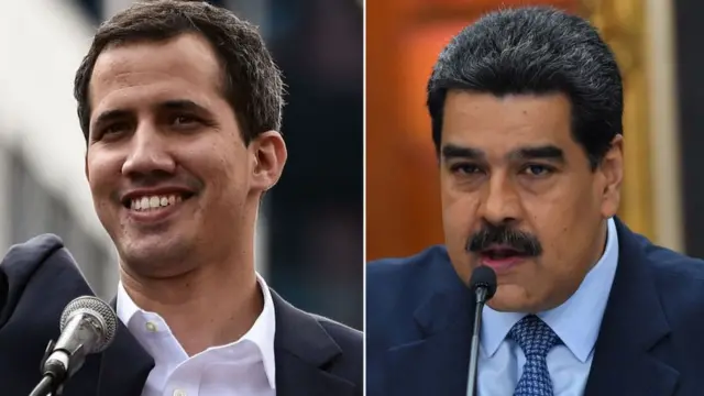 Juan Guaidó y Nicolás Maduro.