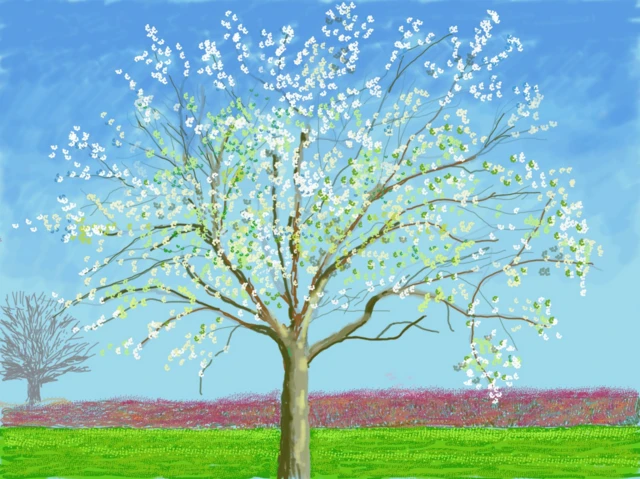 Una de las pinturas de David Hockney en Normandía