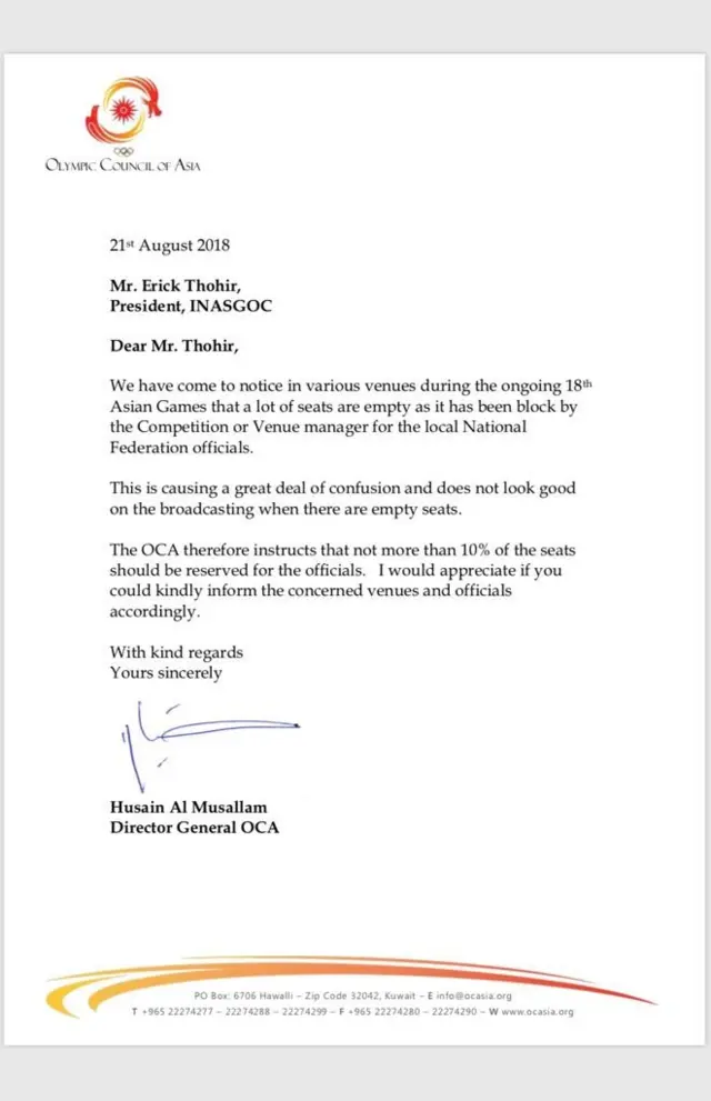 OCA letter