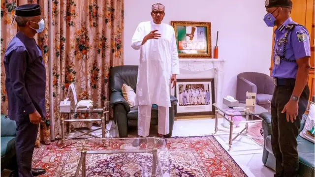 Aarẹ Muhammadu Buhari, Yemi Osinbajo ati ọga ọlọpaa