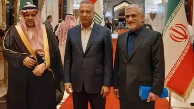 تصویری که رسانه نزدیک به شورای امنیت ملی ایران از دور پنجم مذاکرات میان ایران و عربستان به میزبانی عراق منتشر کرده است