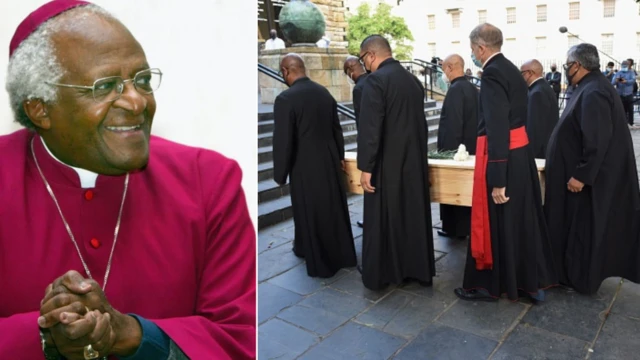Desmond Tutu coffin: South African priest Archbishop Desmond Tutu funeral images