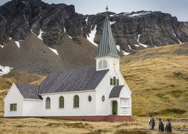 પૅન્ગ્વિનસ ચર્ચની સામે.